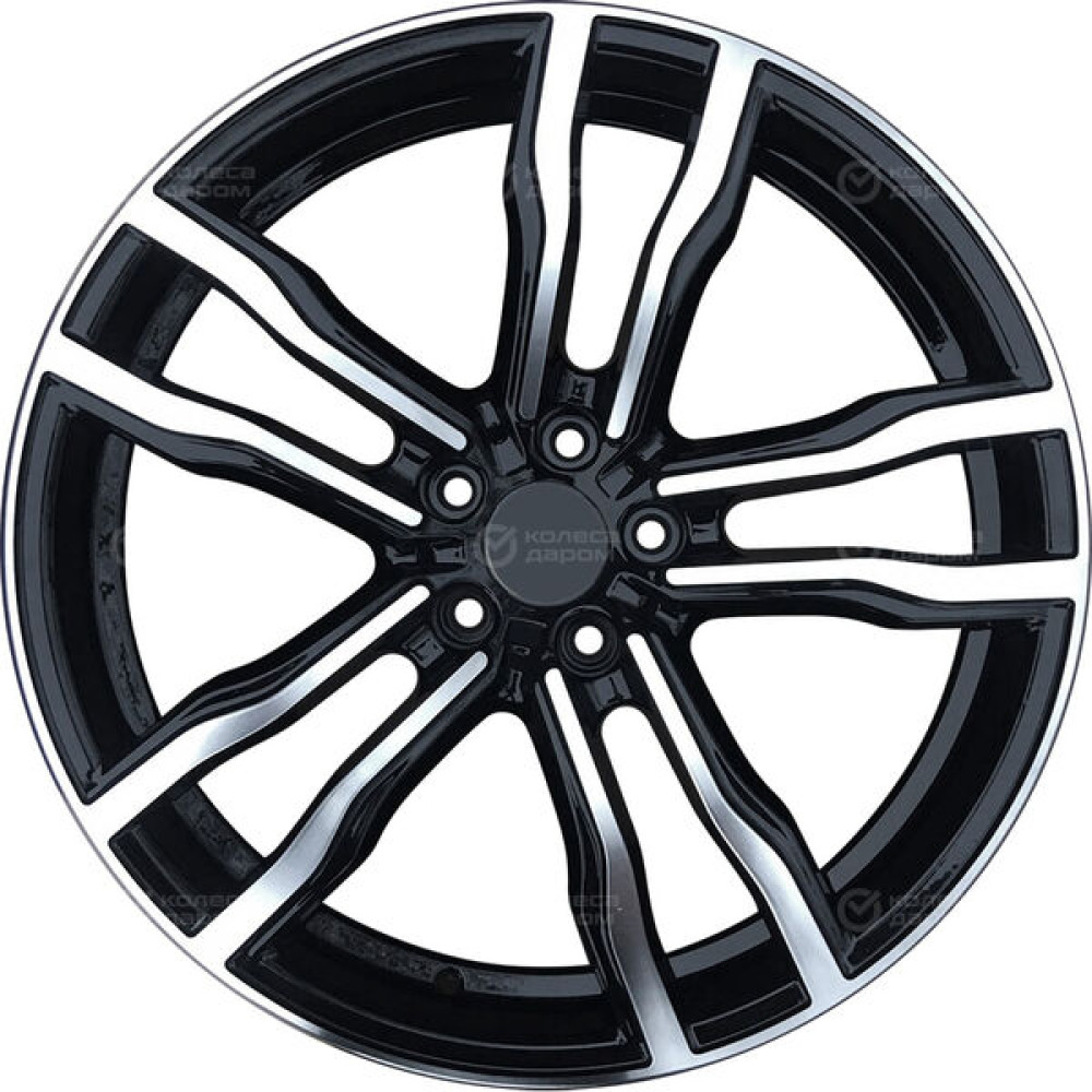 Колесный диск Replica FR B1017 10xR21 5x120 ET40 DIA74.1 черный глянец с полировкой