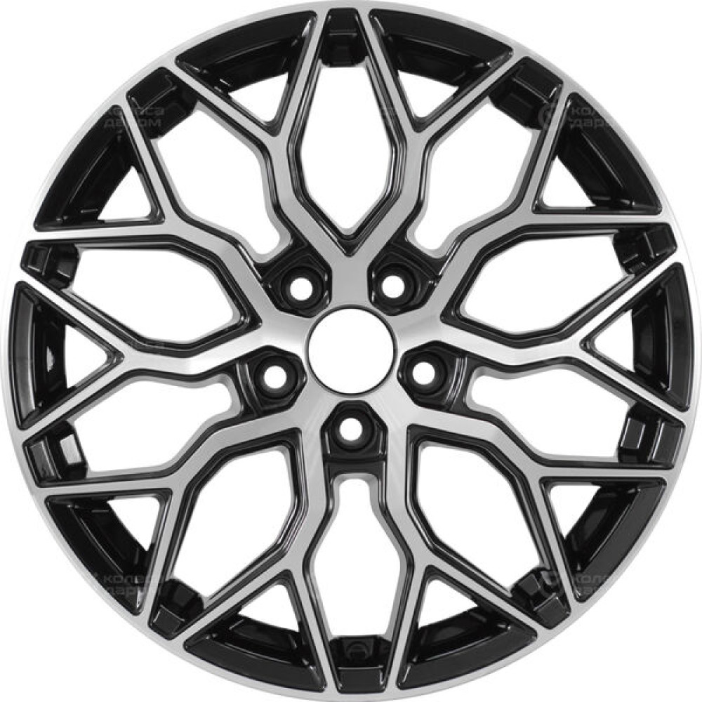 Колесный диск VENTI 1719 7xR17 5x108 ET33 DIA65.1 глянцевый черный с полированной лицевой частью