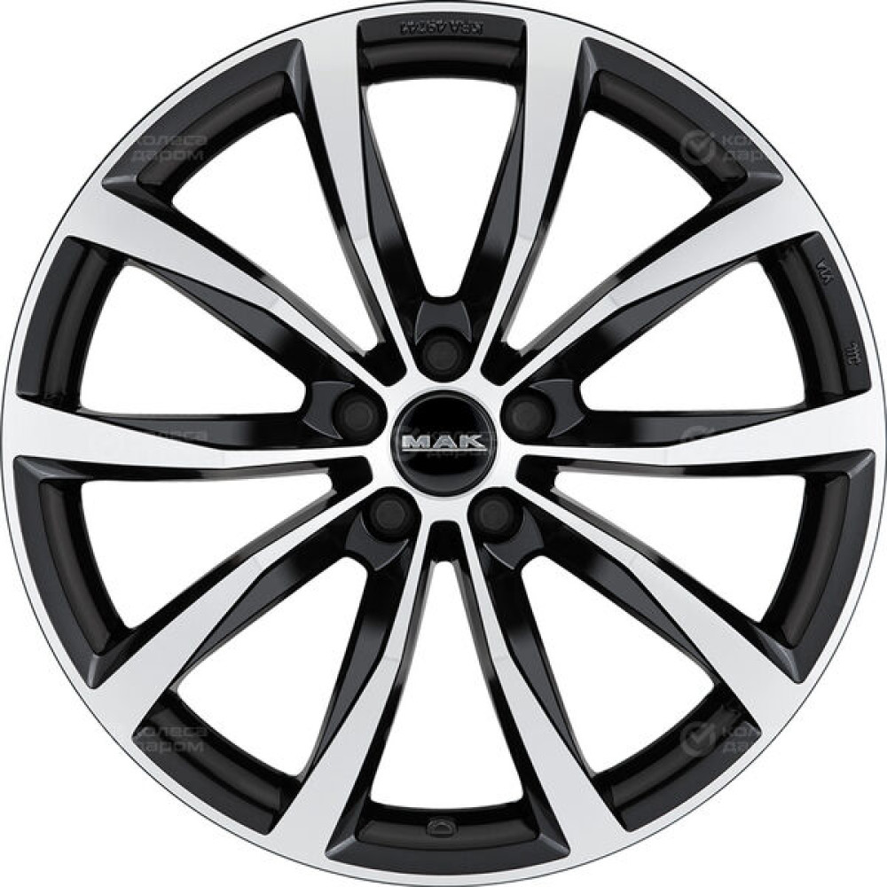 Колесный диск MAK WOLF 7.5xR17 5x112 ET42 DIA76 черный глянцевый с полированной лицевой частью