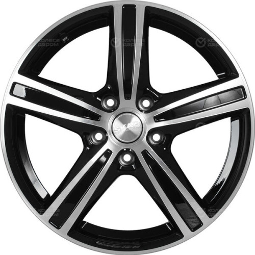 Колесный диск СКАД Адмирал 6.5xR16 5x114.3 ET50 DIA66.1 черный глянцевый с полированной лицевой поверхностью