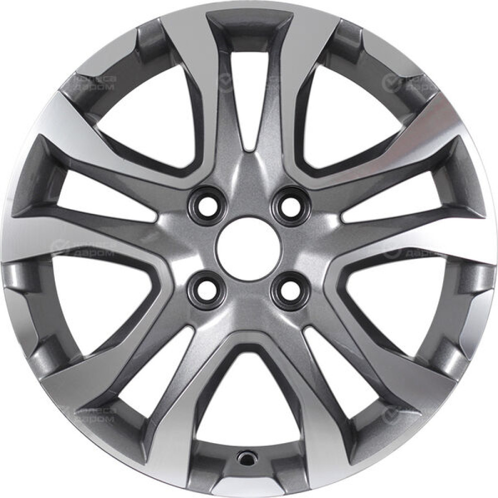 Колесный диск Carwel Тобол 1503 6xR15 4x100 ET40 DIA60.1 серый с полированной лицевой частью