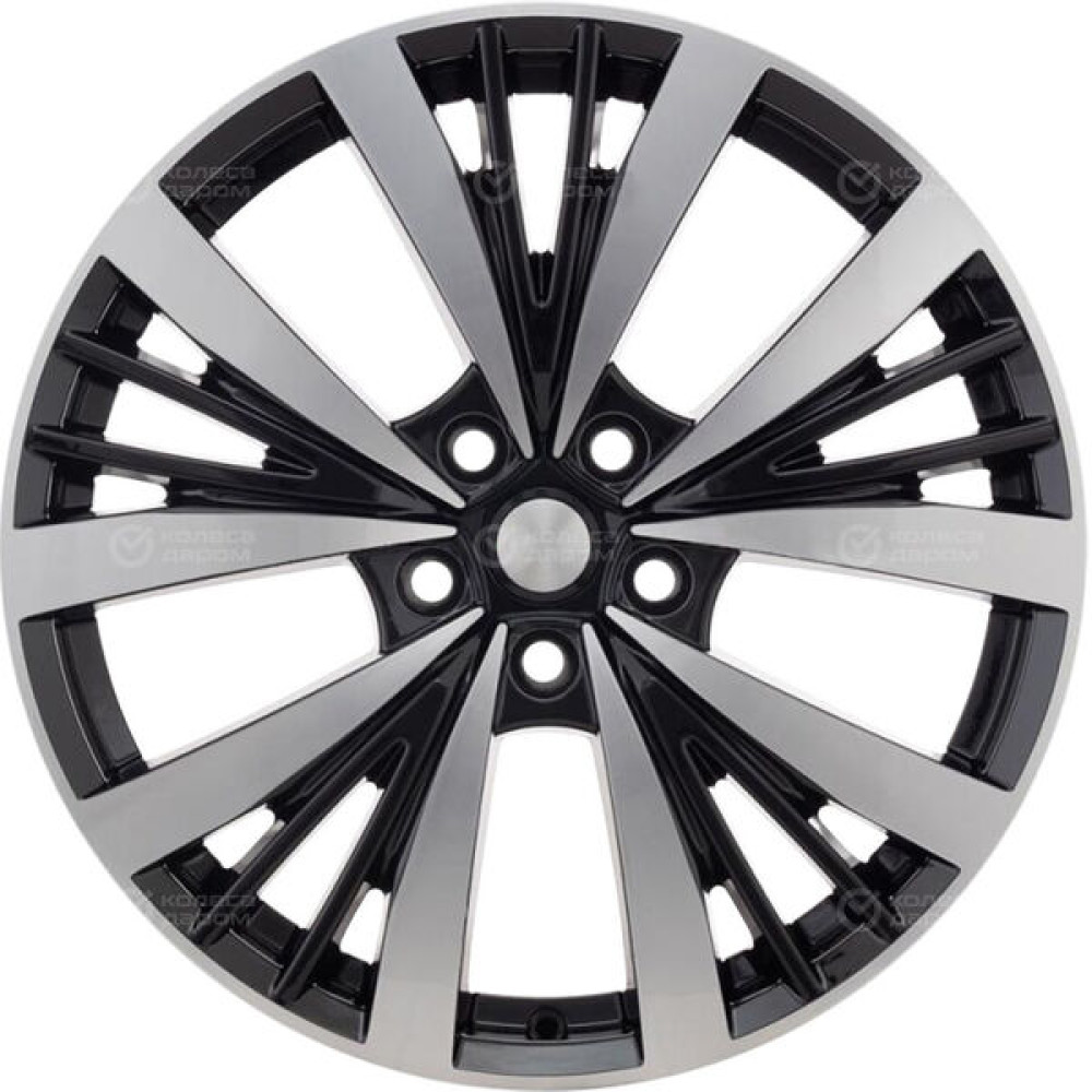 Колесный диск КиК Марвел 7.5xR19 5x114.3 ET34 DIA66.6 черный глянцевый с полированными элементами лицевой поверхности