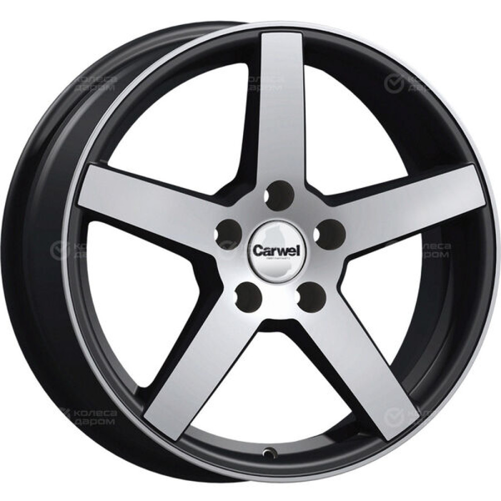 Колесный диск Carwel Дон 261 7xR17 5x114.3 ET40 DIA67.1 чёрный глянцевый с полированной лицевой поверхностью