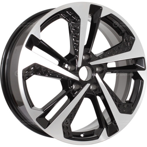 Колесный диск СКАД KL-1069 7xR18 5x114.3 ET38 DIA67.1 черный глянцевый с полированной лицевой поверхностью