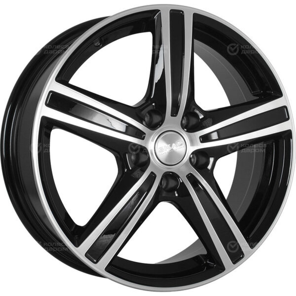 Колесный диск СКАД Адмирал 6.5xR16 5x114.3 ET50 DIA66.1 черный глянцевый с полированной лицевой поверхностью