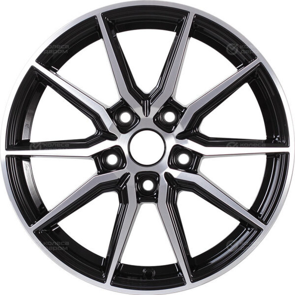 Колесный диск NZ R-03 7xR17 5x114.3 ET45 DIA67.1 (уценка) черный глянцевый с полированной лицевой частью