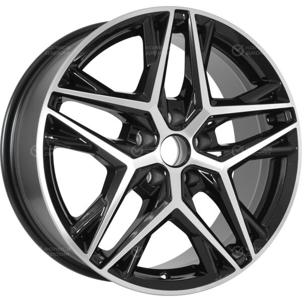 Колесный диск СКАД Челси 8xR18 5x114.3 ET45 DIA67.1 черный глянцевый с полированной лицевой поверхностью