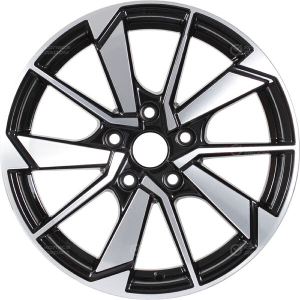 Колесный диск iFree Зиплайн 6.5xR16 5x108 ET33 DIA60.1 чёрный глянцевый с полированной лицевой частью