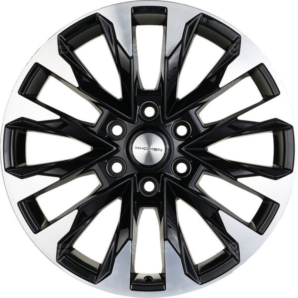 Колесный диск KHOMEN KHW2010 (20_LC 300 Tuning) 8xR20 6x139.7 ET45 DIA95.1 глянцевый черный с полированной лицевой частью