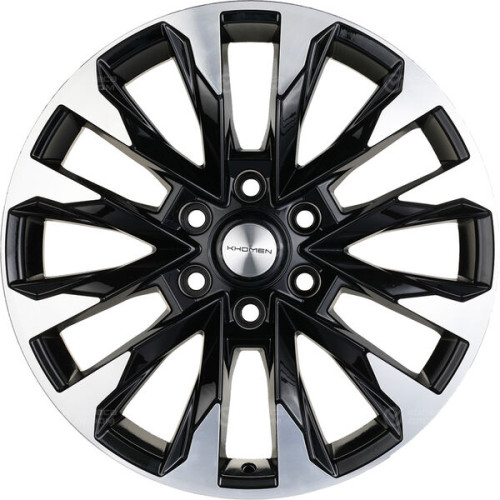 Колесный диск KHOMEN KHW2010 (20_LC 300 Tuning) 8xR20 6x139.7 ET45 DIA95.1 глянцевый черный с полированной лицевой частью