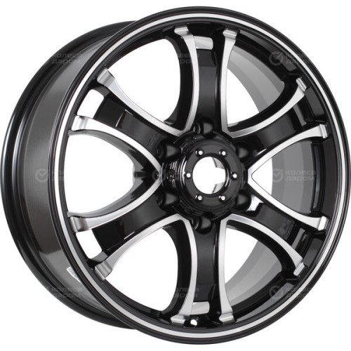 Колесный диск КиК Балеар (КС727) 7.5xR18 6x139.7 ET38 DIA67.1 черный глянцевый с полированными элементами лицевой поверхности