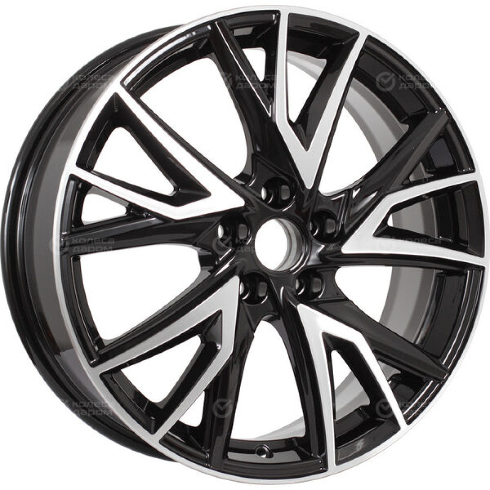 Колесный диск КиК Кайлас 6.5xR18 5x114.3 ET34 DIA66.6 черный глянцевый с полированными элементами лицевой поверхности
