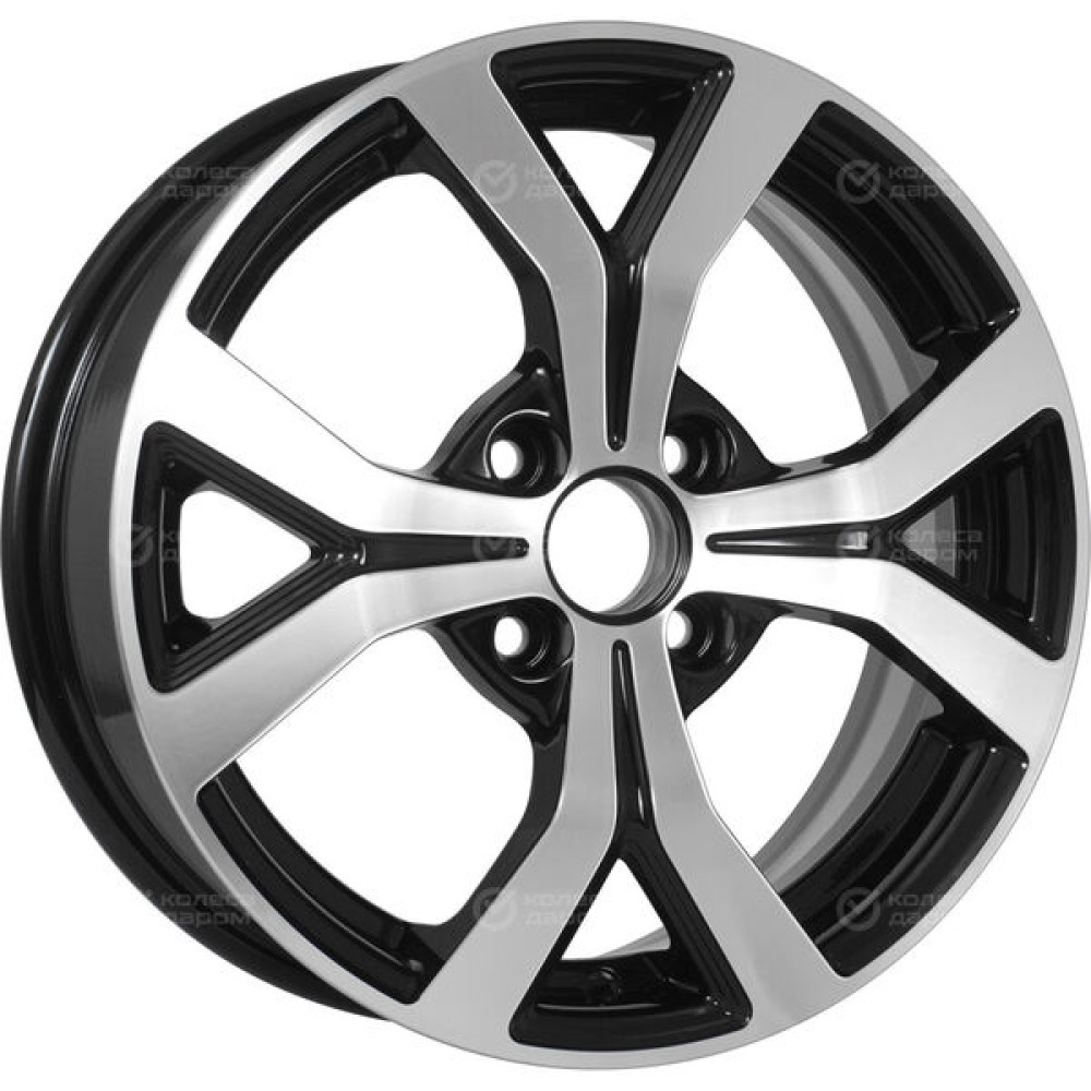 Колесный диск Carwel Таир 137 6xR15 4x100 ET40 DIA60.1 чёрный глянцевый с полированной лицевой поверхностью