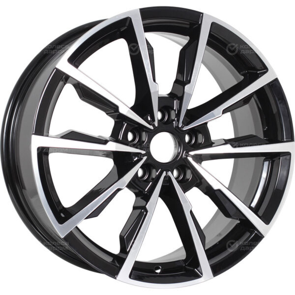 Колесный диск КиК Меренге 7.5xR17 5x108 ET35 DIA67.1 черный глянцевый с полированными элементами лицевой поверхности