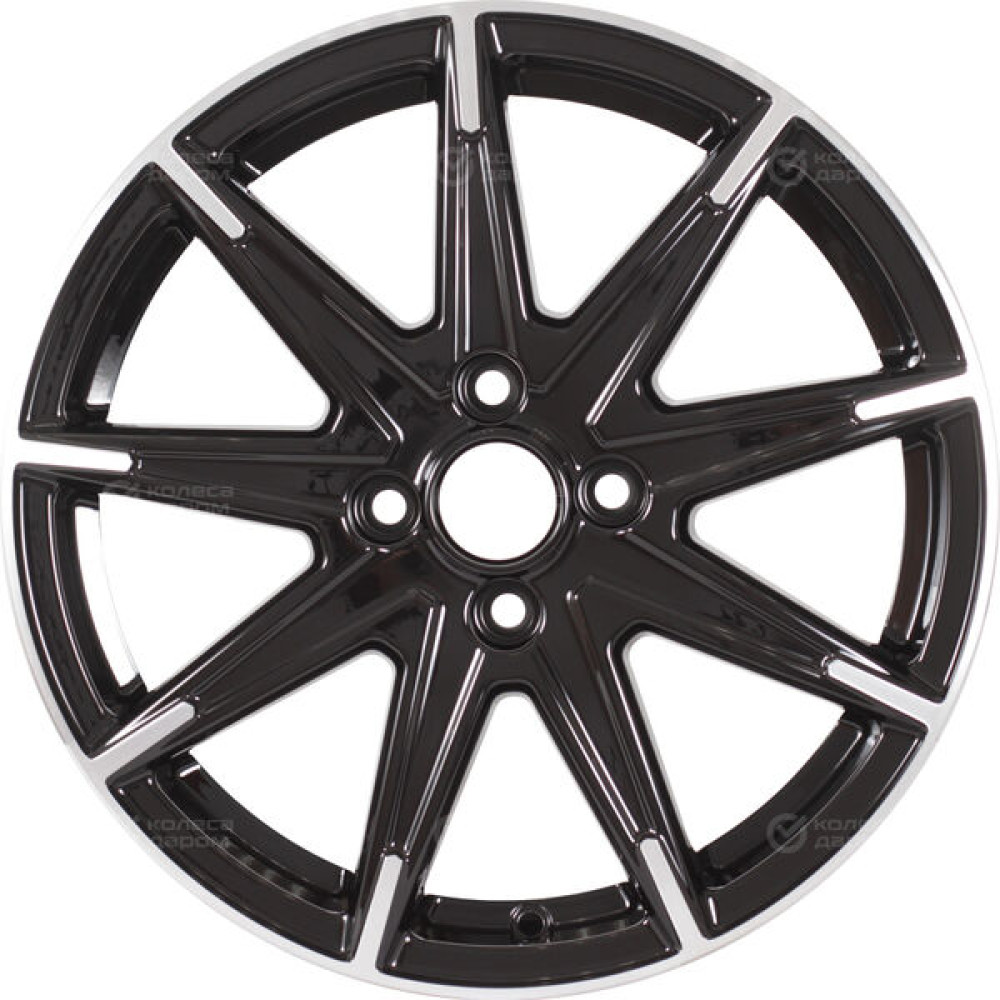 Колесный диск iFree Uno Хит 6xR16 4x100 ET45 DIA60.1 чёрный глянцевый с полированной лицевой частью