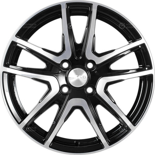 Колесный диск СКАД Сидней 6xR16 4x100 ET45 DIA60.1 черный глянцевый с полированной лицевой поверхностью