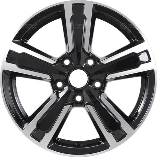 Колесный диск КиК Оклахома 6.5xR16 5x112 ET50 DIA57.1 черный глянцевый с полированными элементами лицевой поверхности
