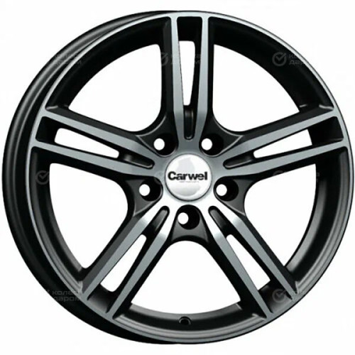 Колесный диск Carwel Баруй 223 6.5xR16 5x114.3 ET45 DIA67.1 чёрный глянцевый с полированной лицевой поверхностью