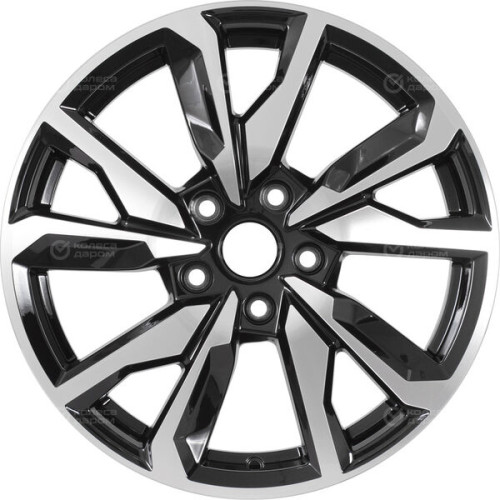 Колесный диск WUP Up114 7xR17 5x114.3 ET45 DIA60.1 черный глянцевый с полированными элементами лицевой поверхности
