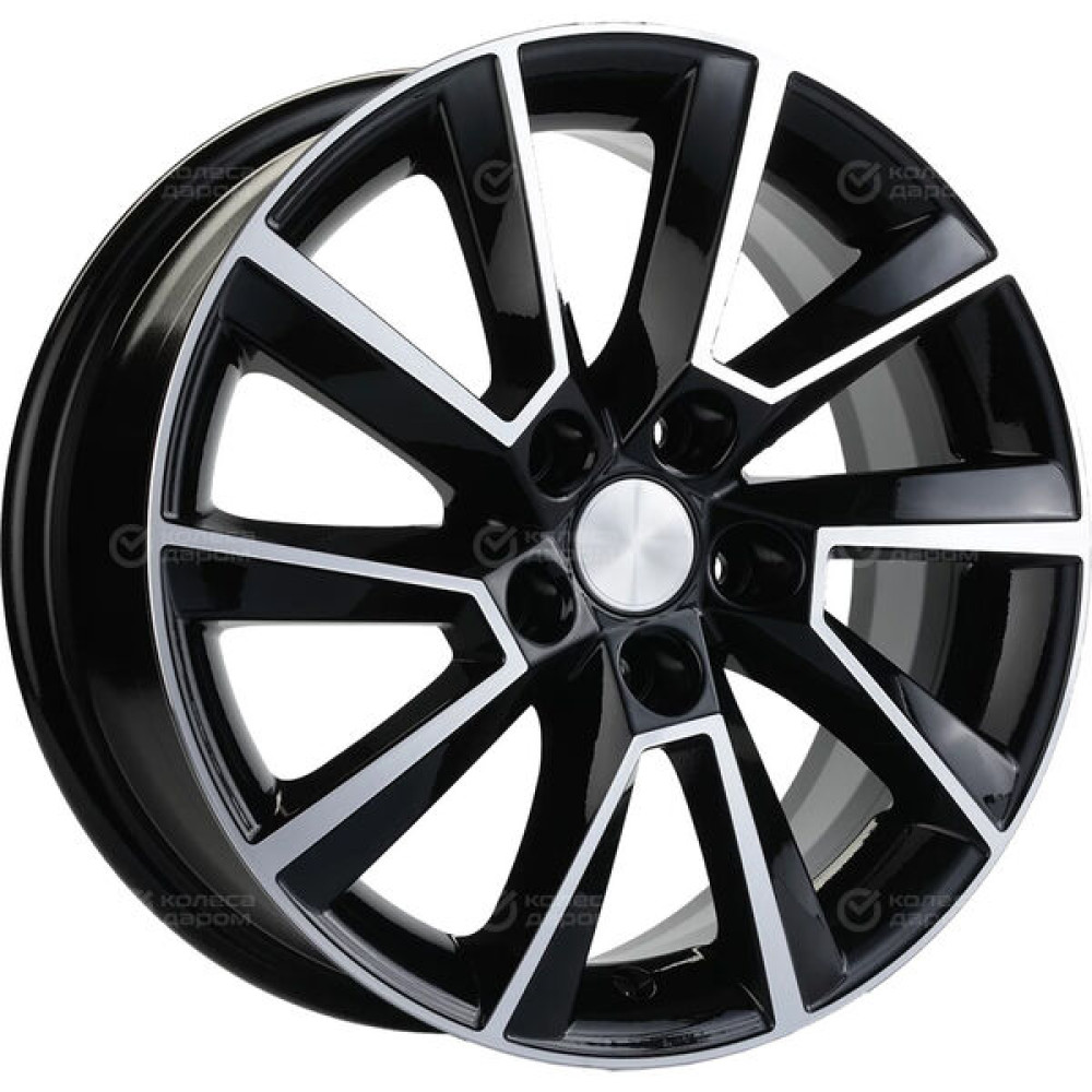 Колесный диск Carwel Иманта 1604 6xR16 5x100 ET45 DIA54.1 черный глянцевый с полированной лицевой частью