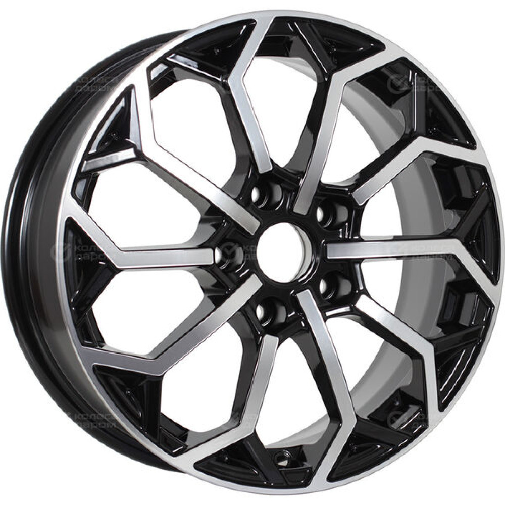 Колесный диск iFree Спейс-Нидл 6.5xR16 5x108 ET47 DIA63.35 чёрный глянцевый с полированной лицевой частью
