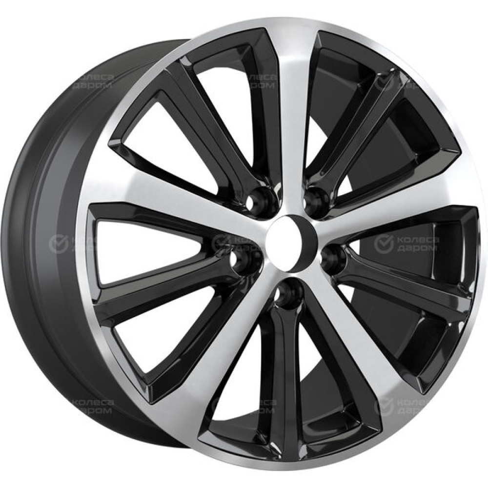 Колесный диск Replay KI233 7.5xR18 5x114.3 ET49.5 DIA67.1 черный глянцевый с полированной лицевой частью