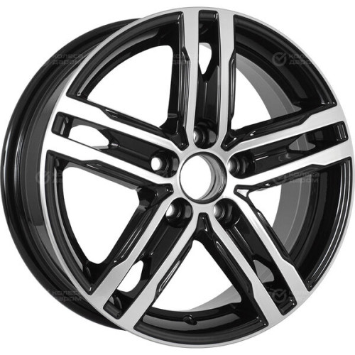 Колесный диск Carwel Волга 178 6xR15 5x114.3 ET46 DIA67.1 чёрный глянцевый с полированной лицевой поверхностью