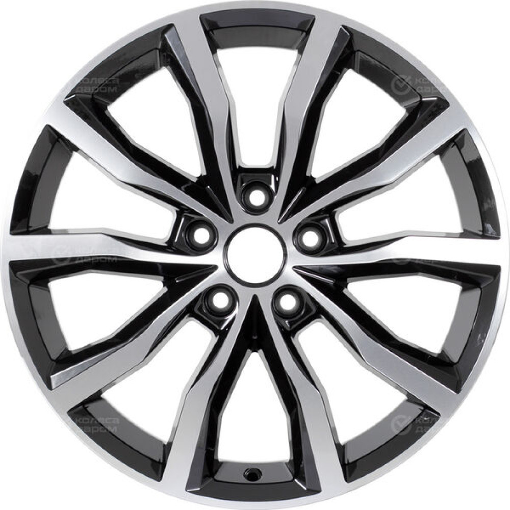 Колесный диск КиК Портер 7.5xR18 5x110 ET40 DIA67.1 черный глянцевый с полированными элементами лицевой поверхности