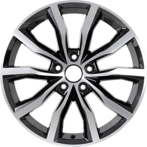 Колесный диск КиК Портер 7.5xR18 5x110 ET40 DIA67.1 черный глянцевый с полированными элементами лицевой поверхности