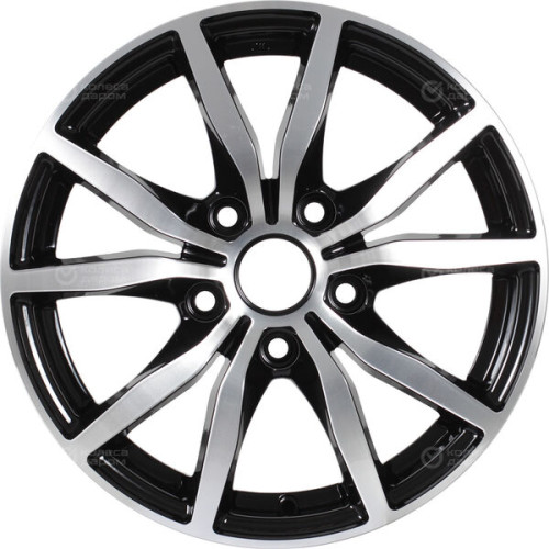 Колесный диск Carwel Бекан 126 6.5xR15 5x112 ET40 DIA66.6 чёрный глянцевый с полированной лицевой поверхностью