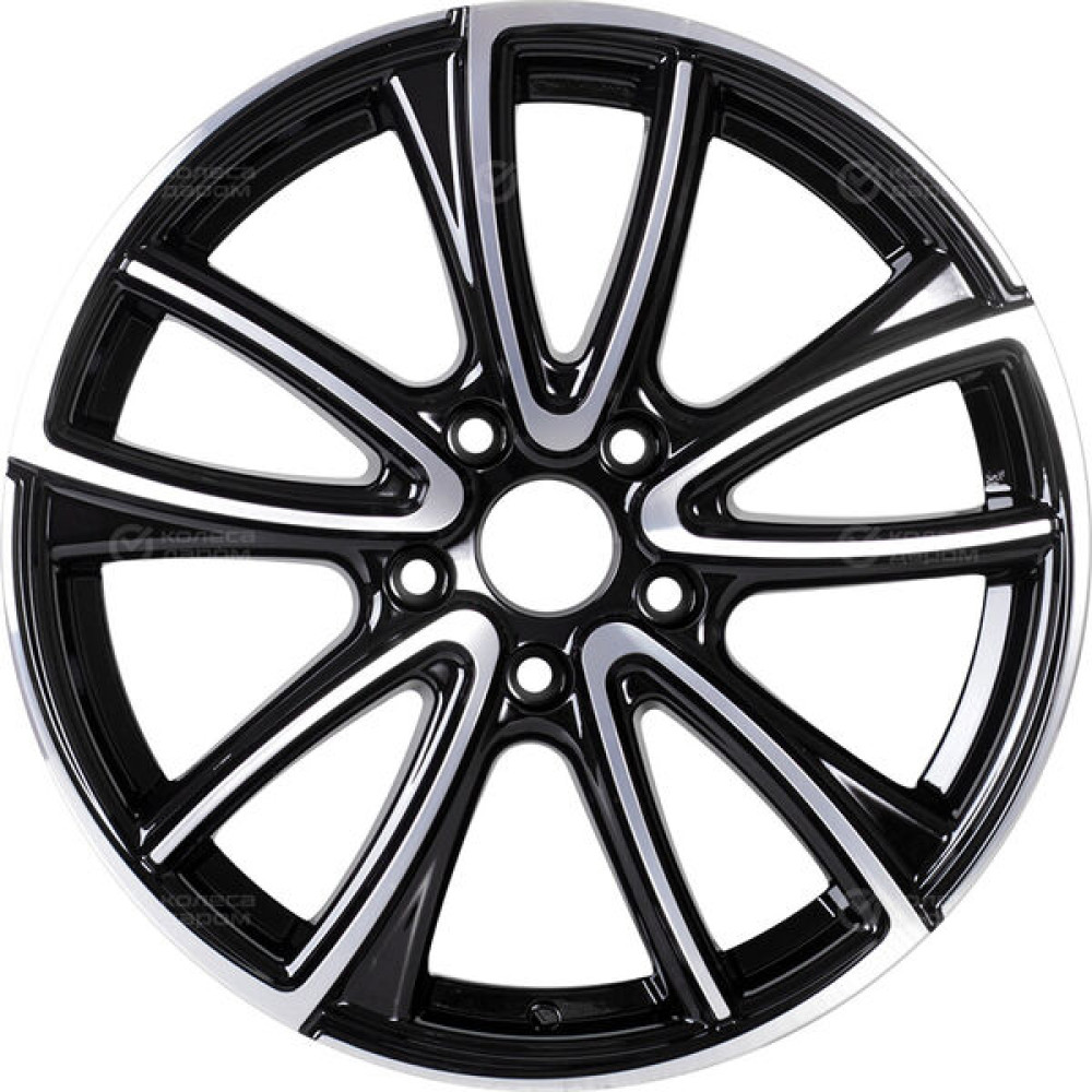 Колесный диск Tech Line 682 7xR16 5x114.3 ET47 DIA66.1 глянцевый черный с полированной лицевой частью