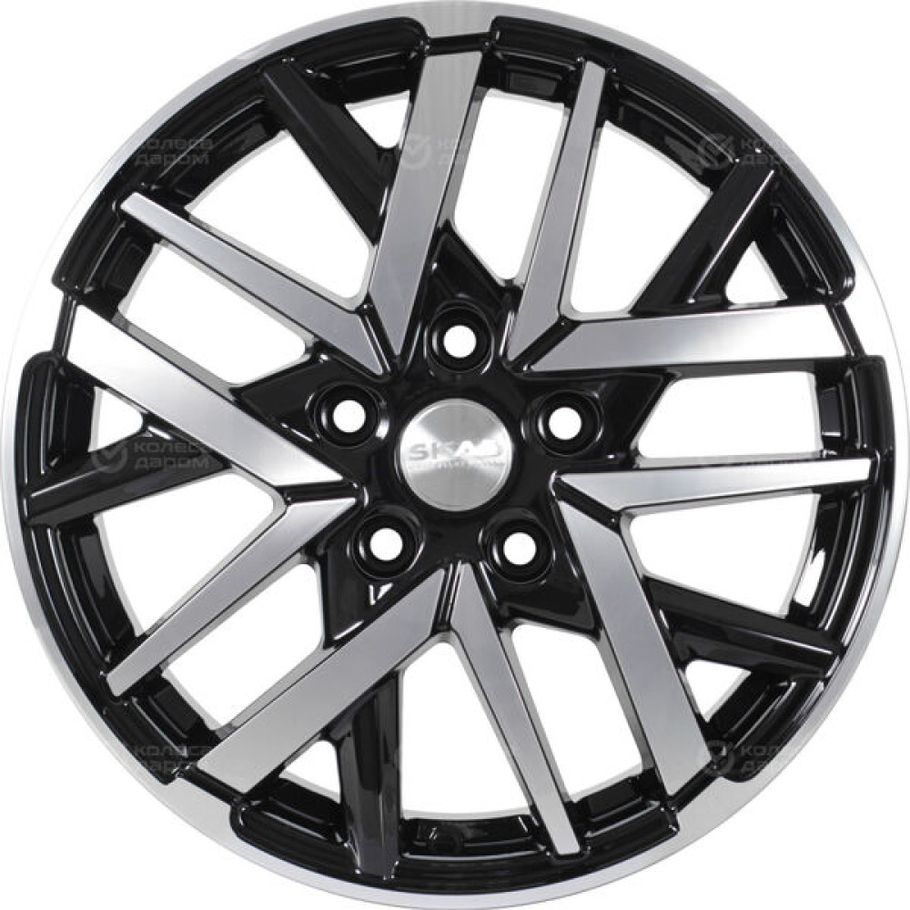 Колесный диск СКАД Босфор 6xR16 5x114.3 ET45 DIA67.1 черный глянцевый с полированной лицевой поверхностью