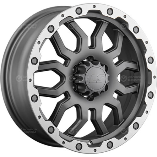 Колесный диск LS LS 1285 7.5xR17 6x114.3 ET40 DIA66.1 матовый темно-серый с полированным ободом