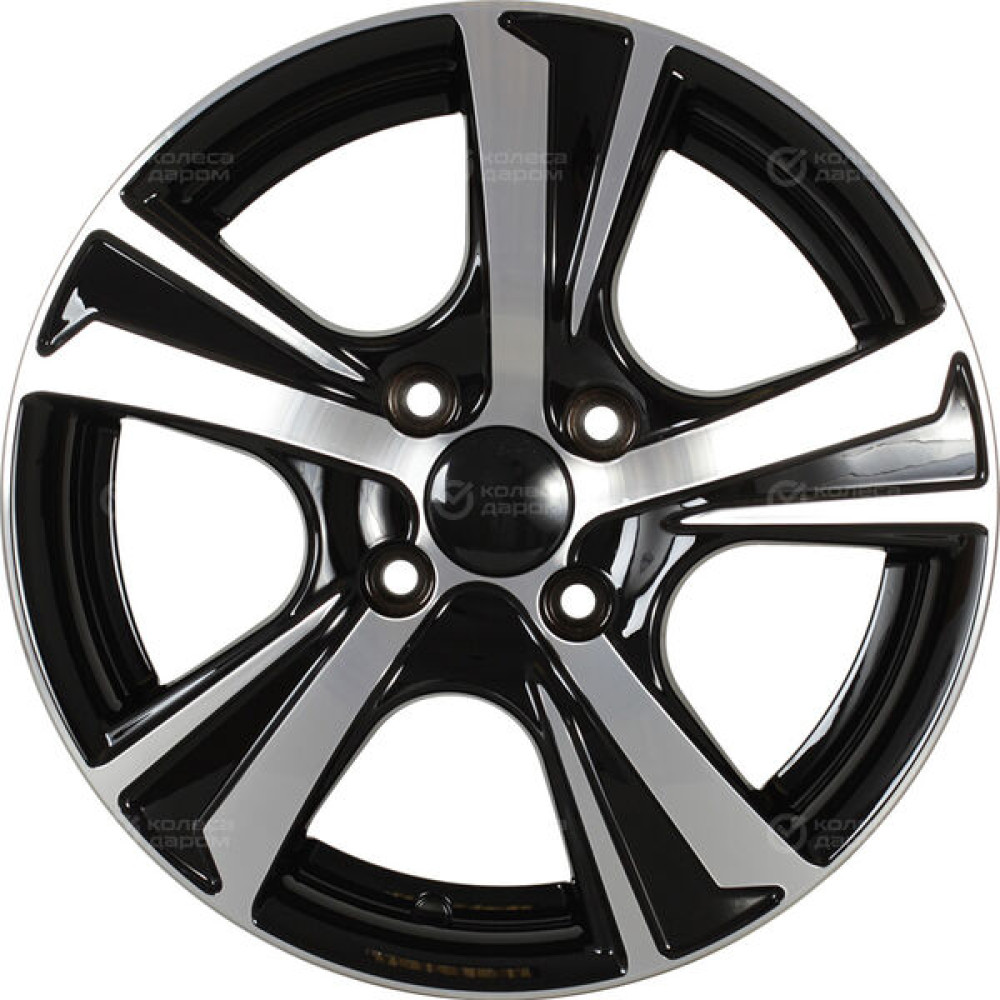 Колесный диск СКАД Крит 5.5xR14 5x100 ET38 DIA57.1 черный глянцевый с полированной лицевой поверхностью