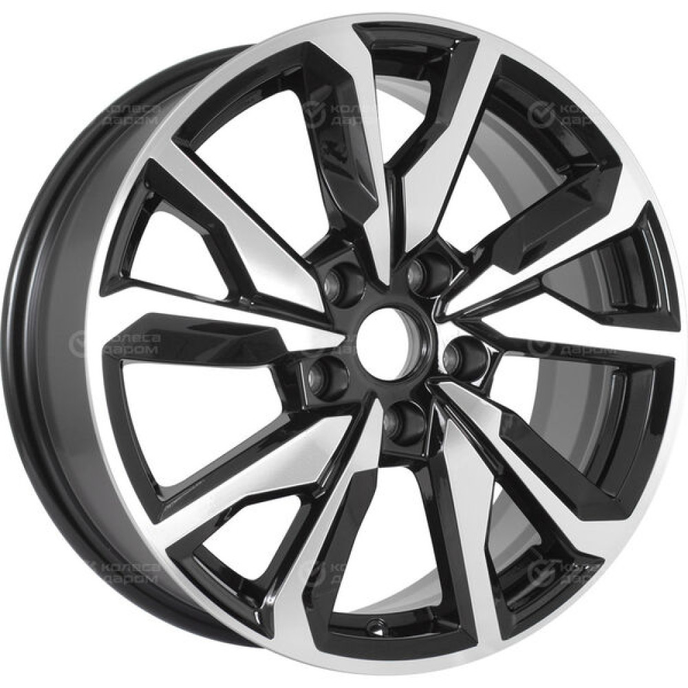 Колесный диск WUP Up114 7xR17 5x114.3 ET40 DIA66.1 черный глянцевый с полированными элементами лицевой поверхности