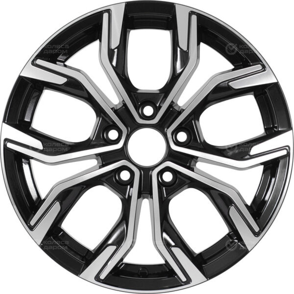 Колесный диск RST R106 6.5xR16 5x108 ET50 DIA63.4 глянцевый черный с полированной лицевой частью