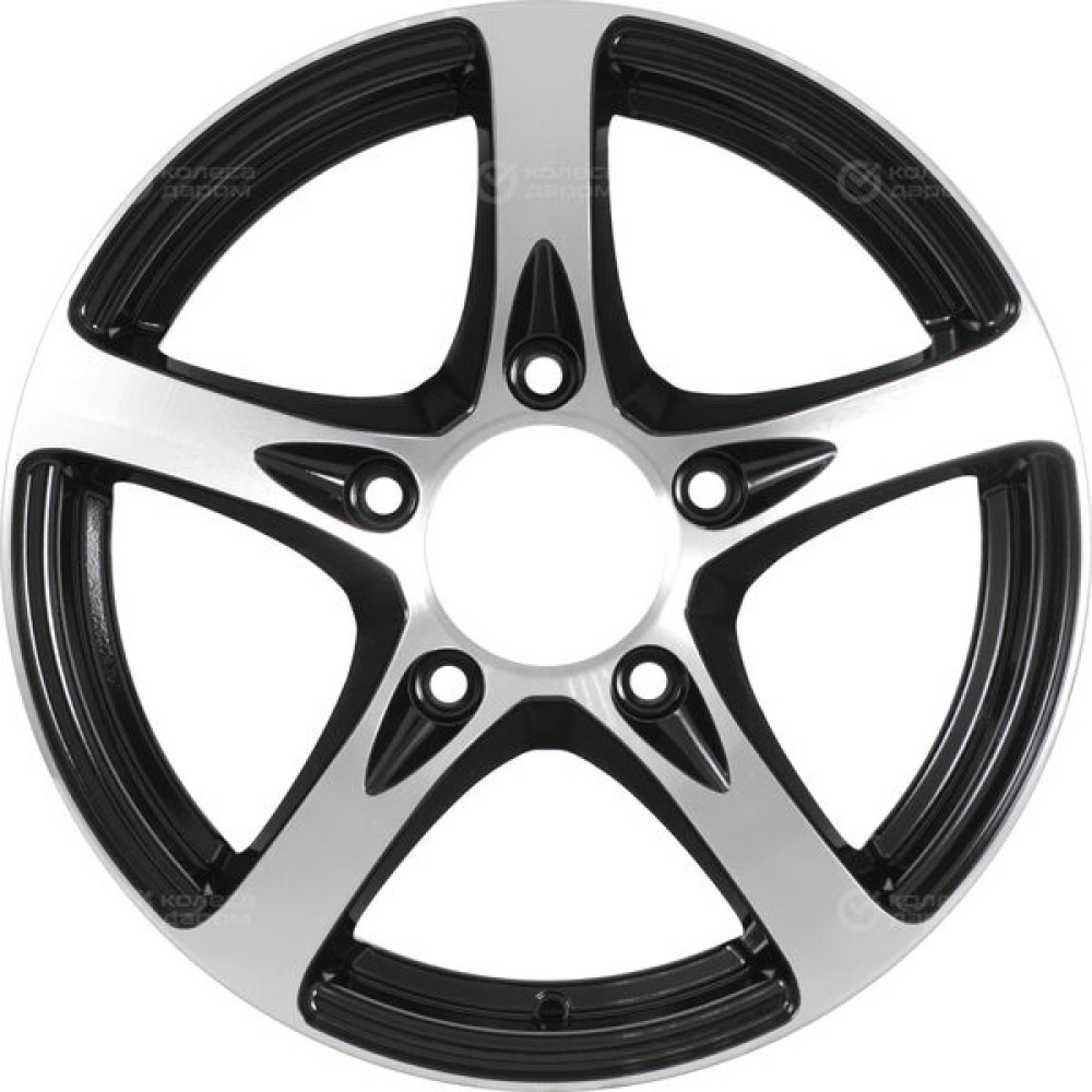 Колесный диск KDW KD1650 6xR16 5x139.7 ET40 DIA98 глянцевый черный с полированной лицевой частью