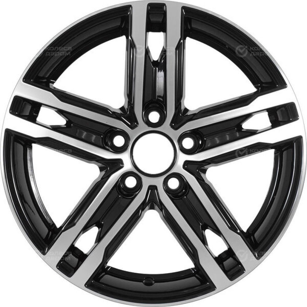 Колесный диск Carwel Волга 178 6xR15 5x114.3 ET39 DIA67.1 чёрный глянцевый с полированной лицевой частью