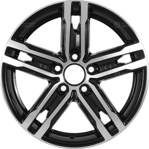 Колесный диск Carwel Волга 178 6xR15 5x114.3 ET39 DIA67.1 чёрный глянцевый с полированной лицевой частью