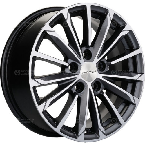Колесный диск KHOMEN KHW1611 (ZV 16_Sonata) 6.5xR16 5x114.3 ET43 DIA67.1 насыщенный темно-серый полностью полированный