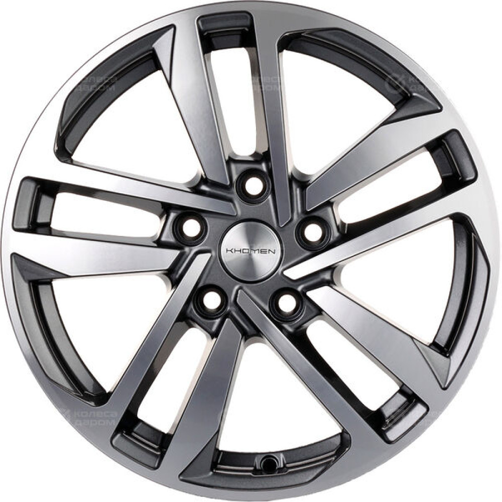 Колесный диск KHOMEN KHW1612 (ZV_16 Octavia A7) 6.5xR16 5x112 ET46 DIA57.1 насыщенный темно-серый полностью полированный