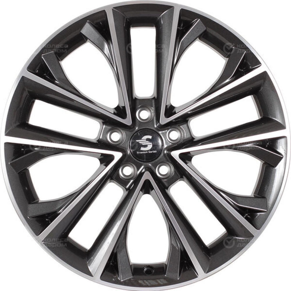 Колесный диск СКАД Premium Series КР012 7xR18 5x114.3 ET33 DIA67.1 серый глянцевый с полированной лицевой частью