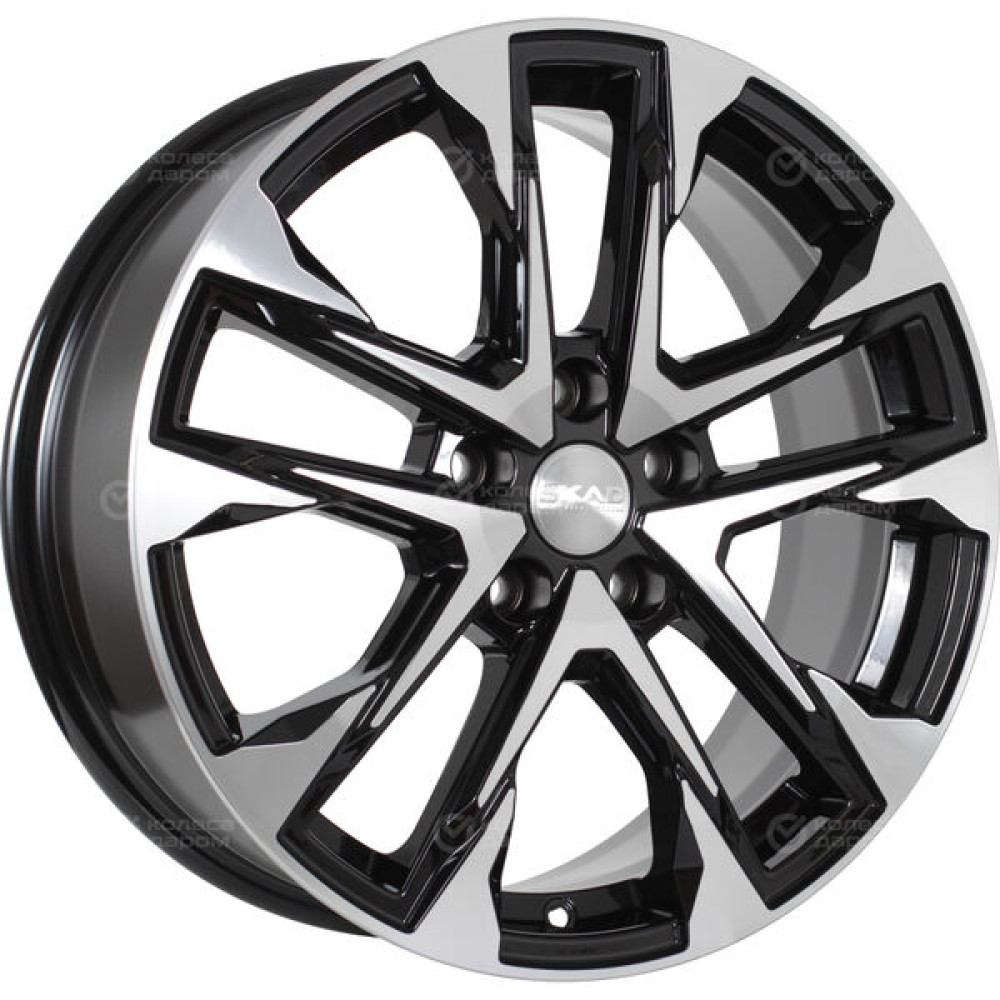 Колесный диск СКАД АТАКОР 7xR17 5x110 ET35 DIA65.1 черный глянцевый с полированной лицевой поверхностью