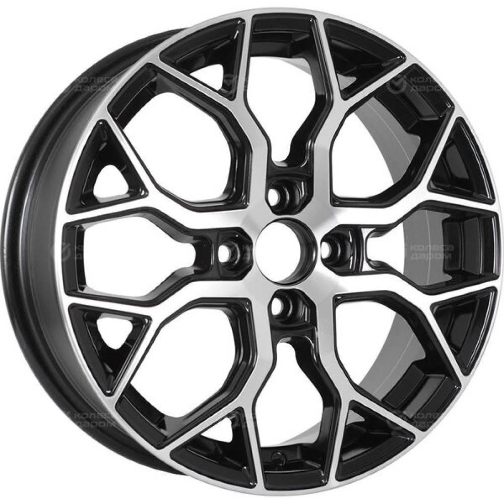 Колесный диск VENTI 1619 6xR16 4x100 ET46 DIA60.1 чёрный с полированной лицевой частью