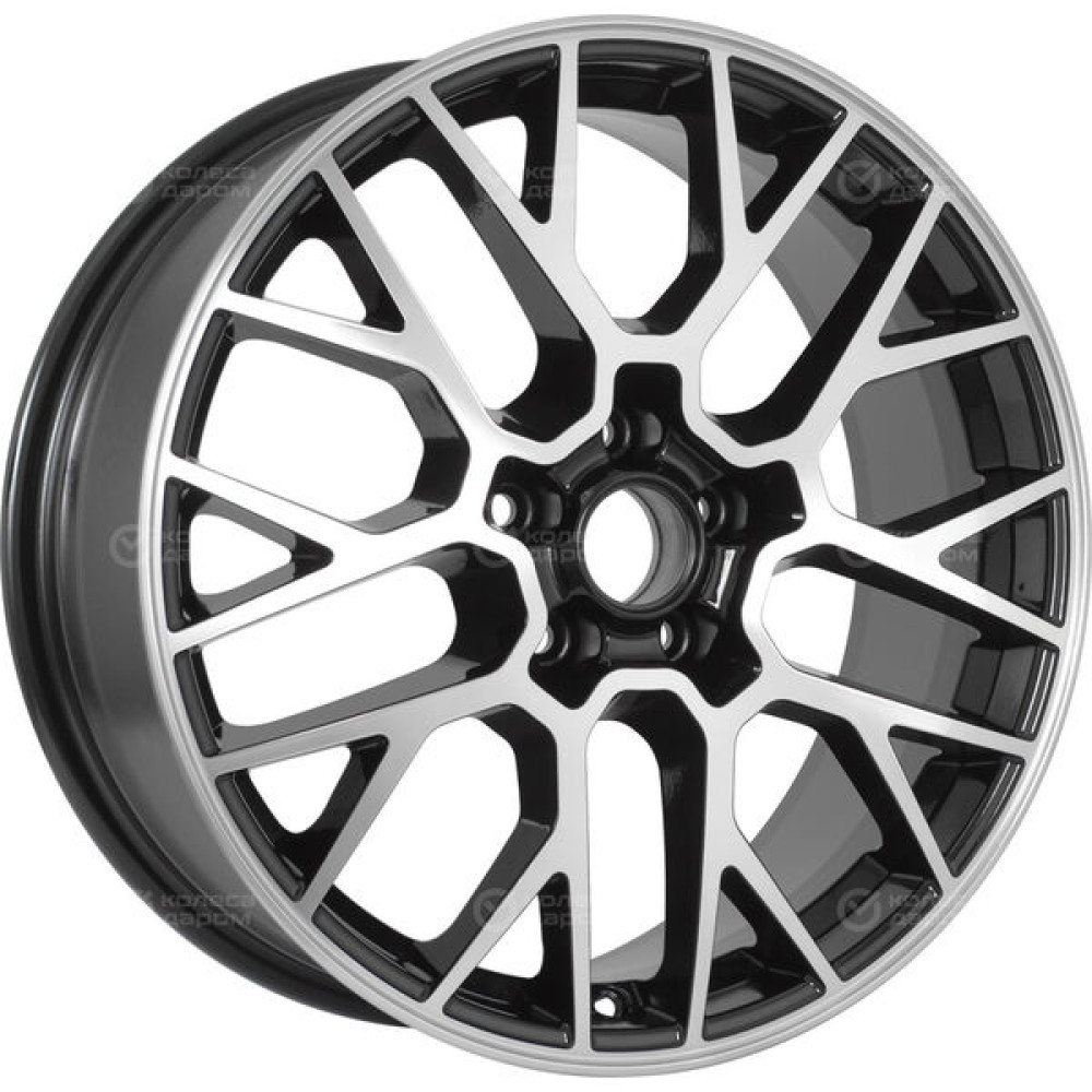 Колесный диск KHOMEN KHW1818 (Chery Tiggo 8 (Pro/Pro Max)) 7xR18 5x108 ET47 DIA60.1 глянцевый черный с полированной лицевой частью