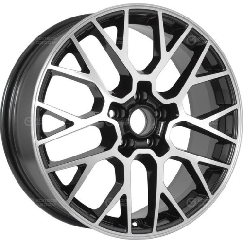 Колесный диск KHOMEN KHW1818 (Chery Tiggo 8 (Pro/Pro Max)) 7xR18 5x108 ET47 DIA60.1 глянцевый черный с полированной лицевой частью