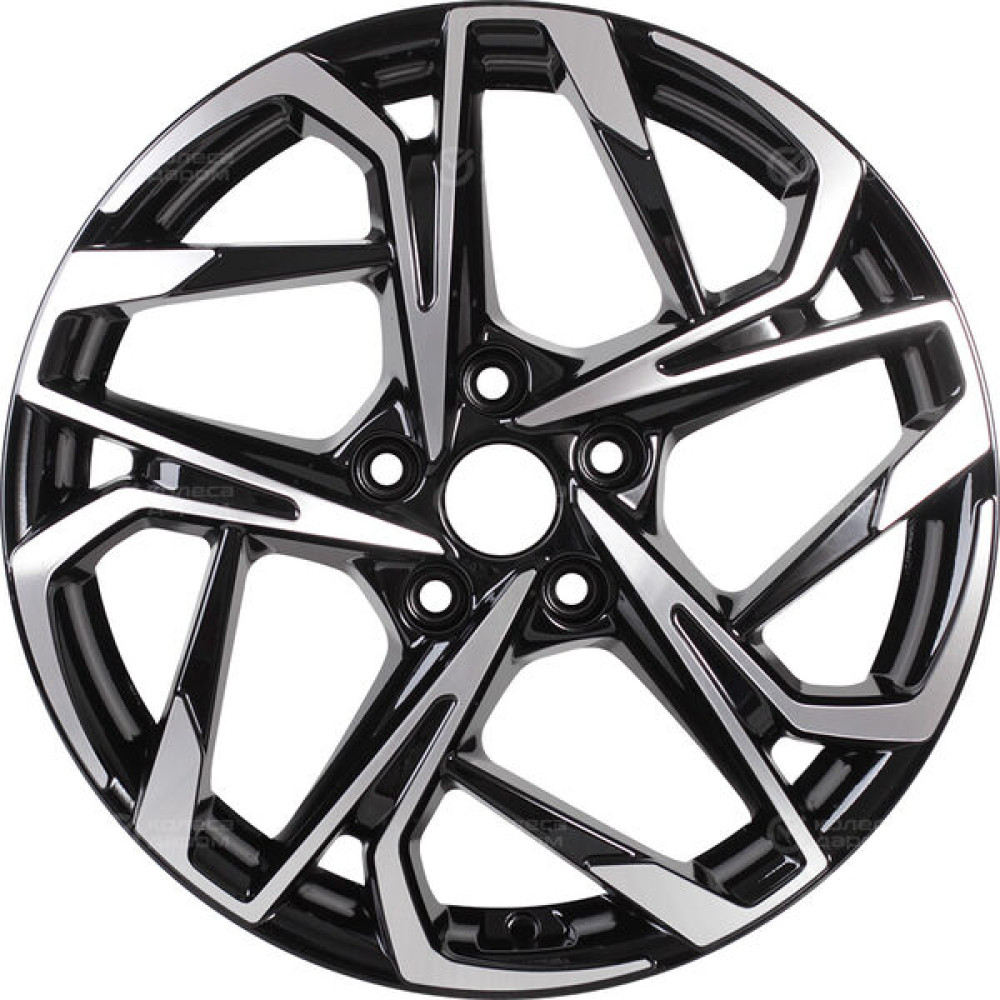 Колесный диск KHOMEN KHW1716 (ZV17_Kodiaq/Tiguan) 7xR17 5x112 ET40 DIA57.1 глянцевый черный с полированной лицевой частью