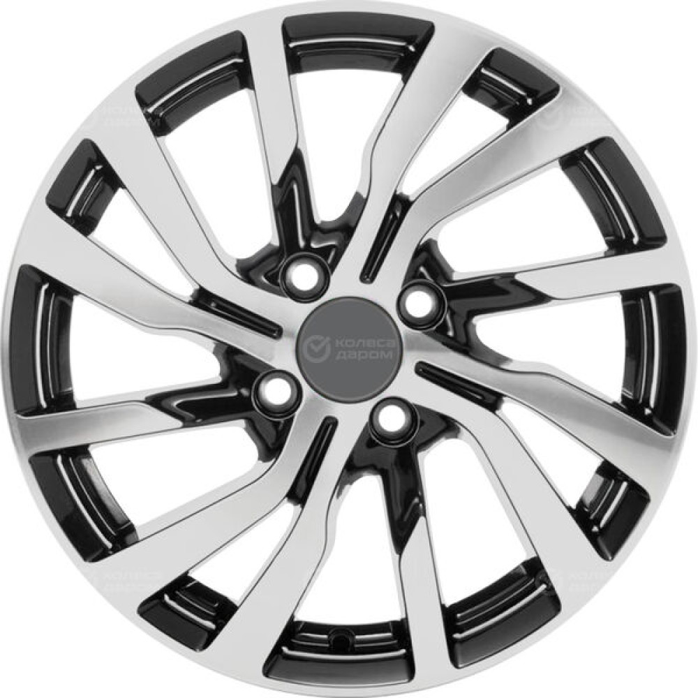 Колесный диск Carwel Вест 196 6xR15 4x100 ET50 DIA60.1 чёрный глянцевый с полированной лицевой поверхностью