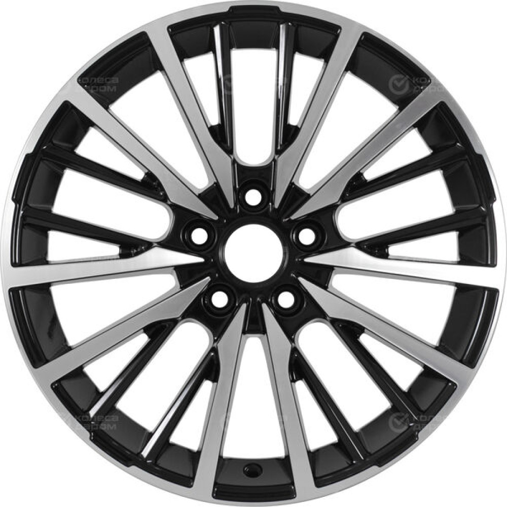 Колесный диск KDW KD1740 7xR17 5x114.3 ET37 DIA66.6 глянцевый черный с полированной лицевой частью