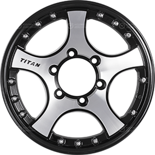 Колесный диск СКАД Титан 7xR16 5x139.7 ET35 DIA109.7 черный глянцевый с полированной лицевой поверхностью